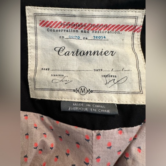 Anthro CARTONNIER Calin Blazer Jacket Coat Ruffle Hem Floral Lined Cropped Knit - Picture 8 of 9